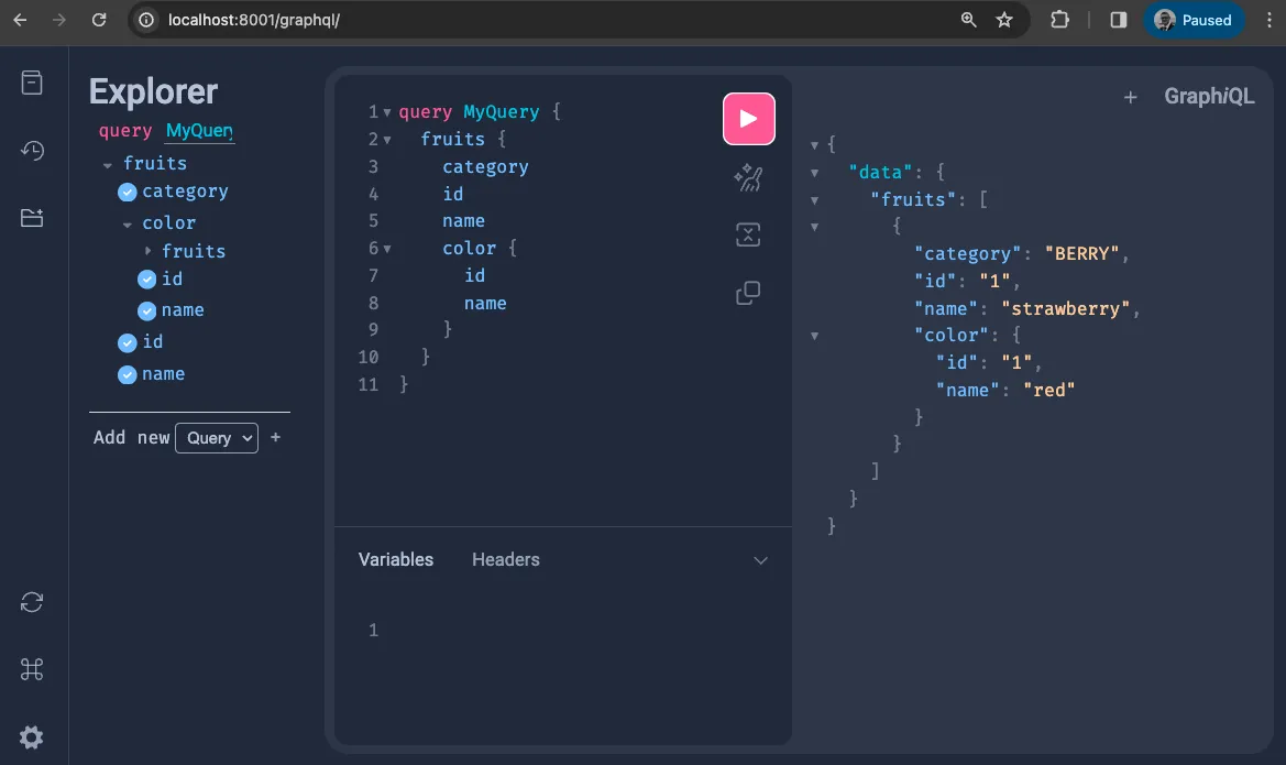 GraphiQL with fruit